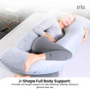 Orku Maternity Pregnancy Pillow - J-Shape Full Length for Side Sleepers Grey