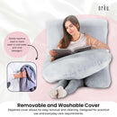 Orku Maternity Pregnancy Pillow - J-Shape Full Length for Side Sleepers Grey