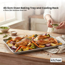 Kitchee 40.5x30.5cm Oven Baking Tray + Cooling Rack 4 Piece Stainless Steel Set