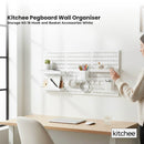 Kitchee Pegboard Wall Organiser Storage Kit 18 Hook and Basket Accessories White