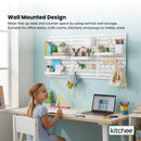 Kitchee Pegboard Wall Organiser Storage Kit 18 Hook and Basket Accessories White