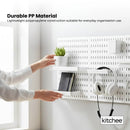 Kitchee Pegboard Wall Organiser Storage Kit 18 Hook and Basket Accessories White