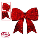 Christabelle Christmas Display Bow 91cm with LED and Twinkle Lights 5 Functions Christmas Festive Decorations Display Big Wired Bow