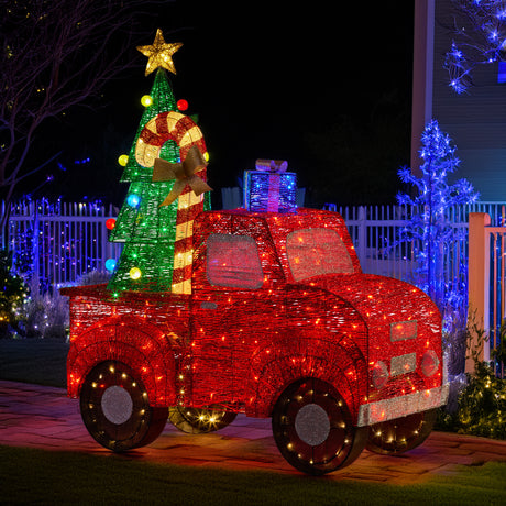 Christabelle 145cm Sparkling Christmas Tree Truck Display Glitter Led Lights