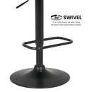 Sarantino Set Of 2 Bentwood Walnut Barstool Adjustable Height Swivel Footrest