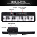 Karrera 61-Key Electronic Piano Keyboard with LED and Folding Stand in Black CHJ-SD1