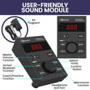 Karrera 18S Electronic Drum Kit Mesh Pads 8in Snare Bluetooth Sounds USB/MIDI Output Kick Pedals Drum Coach & Metronome