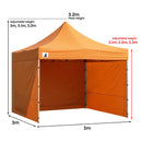 Wallaroo Gazebo Tent Marquee 3x3 PopUp Outdoor  - Orange