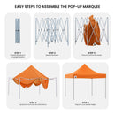 Wallaroo Gazebo Tent Marquee 3x3 PopUp Outdoor  - Orange