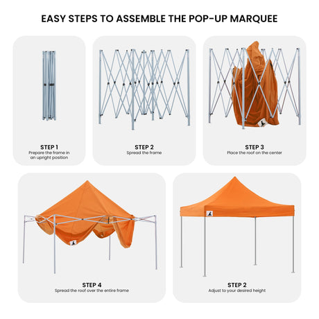 Wallaroo Gazebo Tent Marquee 3x3 PopUp Outdoor  - Orange