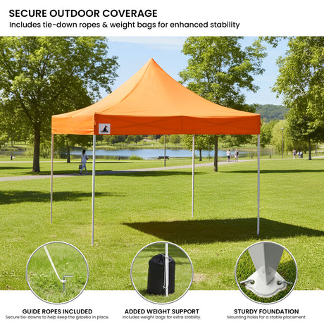 Wallaroo Gazebo Tent Marquee 3x3 PopUp Outdoor  - Orange