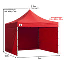 Wallaroo Gazebo Tent Marquee 3x3 PopUp Outdoor  Red