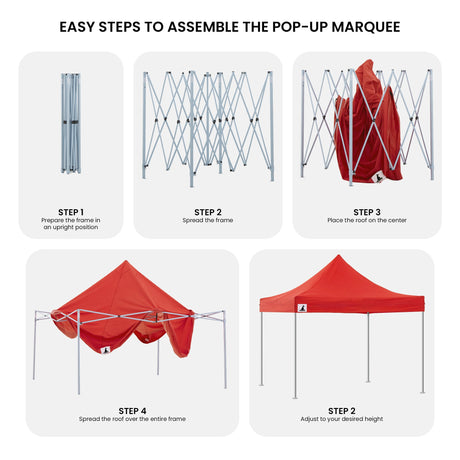 Wallaroo Gazebo Tent Marquee 3x3 PopUp Outdoor  Red