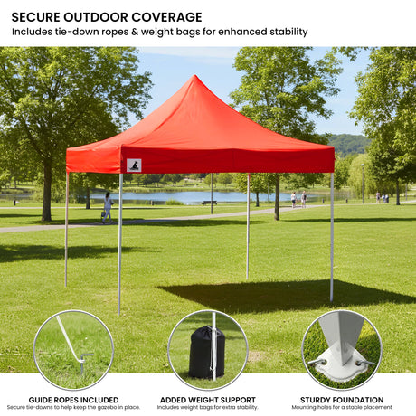 Wallaroo Gazebo Tent Marquee 3x3 PopUp Outdoor  Red