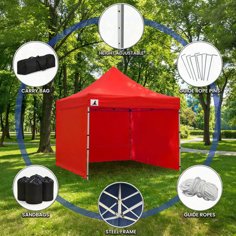 Wallaroo Gazebo Tent Marquee 3x3 PopUp Outdoor  Red