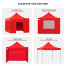 Wallaroo Gazebo Tent Marquee 3x3 PopUp Outdoor  Red