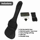 Karrera 39in Electric Guitar Bass Tuner Music 4-String Instrument Full Size Black