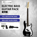 Karrera 39in Electric Guitar Bass Tuner Music 4-String Instrument Full Size Black