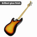 Karrera 39in Electric Guitar Bass Tuner Music 4-String Instrument Full Size Sunburst