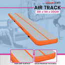Powertrain Airtrack 20cm Thick 3m x 1m Inflatable Gymnastics Tumbling Mat Air Track - Orange