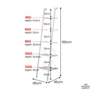 Sarantino Amelia 5-Tier Ladder Shelf in White