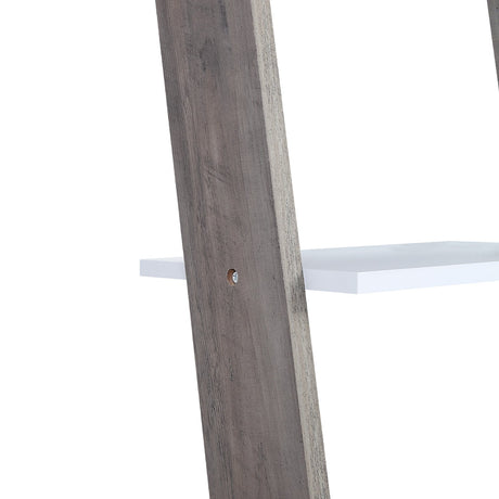 Sarantino Mira 5-tier Ladder Shelf In White And Grey Oak