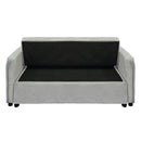 Sarantino Quincy 2-Seater Velvet Sofa Bed in Dark Grey with Wooden Frame and Tufted Design - Light Grey