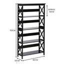 Sarantino Daphne 5-tier Cross Panel Bookshelf