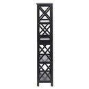 Sarantino Daphne 5-tier Cross Panel Bookshelf