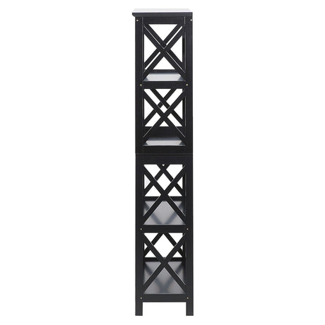 Sarantino Daphne 5-tier Cross Panel Bookshelf