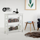 Sarantino Laurel 3-Tier Bookshelf Display Rack in White