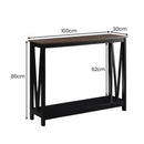 Sarantino Cielo 2-Tier Console Table Dark Walnut