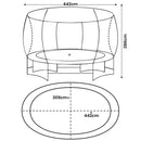 Kahuna 10 ft x 15 ft Oval Outdoor Trampoline L.E.D. Basketball Set Reversible Rainbow & Orange Safety Pad Safety Net Ladder