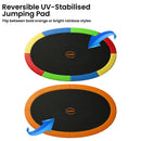 Kahuna 10 ft x 15 ft Oval Outdoor Trampoline L.E.D. Basketball Set Reversible Rainbow & Orange Safety Pad Safety Net Ladder