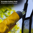Kahuna 10 ft x 15 ft Oval Outdoor Trampoline L.E.D. Basketball Set Reversible Rainbow & Orange Safety Pad Safety Net Ladder