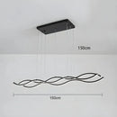 BAMDECOR A2569 1.5m Antizer Nordic Minimalist Wave Long Pendant Light (Black)