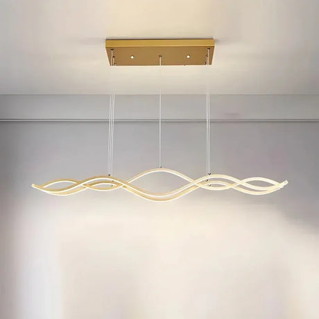 BAMDECOR A2569 1.5m Antizer Nordic Minimalist Wave Long Pendant Light (Gold)