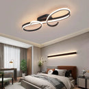 BAMDECOR AD2576 Modern Minimalist Curved Line Iron Aluminum Silicone LED Semi-Flush Mount Ceiling Light For Living Room (Black)