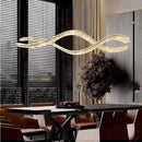 BAMDECOR 1.2m C3601W Wave Crystal Pendant Chandelier Decorative Lighting Lampshade (Brass Gold)