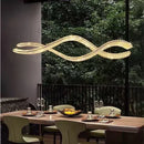 BAMDECOR 1.2m C3601W Wave Crystal Pendant Chandelier Decorative Lighting Lampshade (Brass Gold)