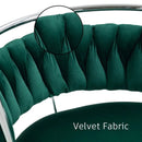 SERENITà Silver Swivel Upholstered Velvet Adjustable Height Counter Stool with Metal Frame Emerald Green (Set of 2)