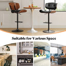 SERENITà European Wooden Black Modern Bar Stools Swivel Bar Stool Chair Counter Height Barstool with 360 Degree Swivel Seat