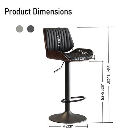 SERENITà European Wooden Modern Bar Stools Bistro Stool with Rotating and Aerodynamic Multi-levelled