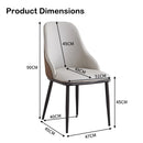VELLUTO Dining Chair Modern upholstered Leather Kitchen Chairs with armrests Bathtub Chair Leisure Lounge Chair Living Room Bedroom Home Set of 2(Dark Grey)