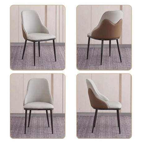 VELLUTO Dining Chair Modern upholstered Leather Kitchen Chairs with armrests Bathtub Chair Leisure Lounge Chair Living Room Bedroom Home Set of 2(Dark Grey)