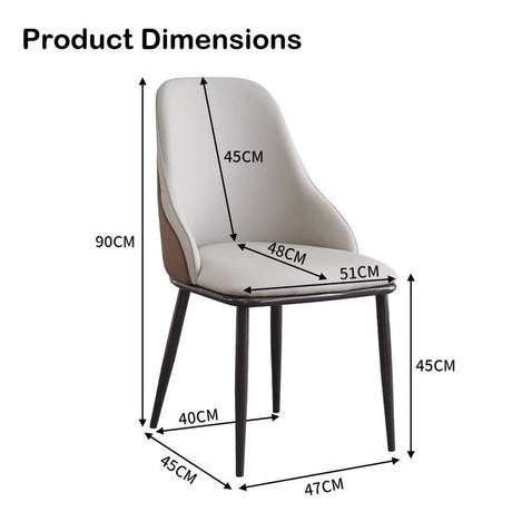 VELLUTO Dining Chair Modern upholstered Leather Kitchen Chairs with armrests Bathtub Chair Leisure Lounge Chair Living Room Bedroom Home Set of 2(Light Grey)