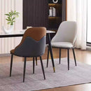 VELLUTO Dining Chair Modern upholstered Leather Kitchen Chairs with armrests Bathtub Chair Leisure Lounge Chair Living Room Bedroom Home Set of 2(Light Grey)