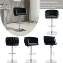SERENITà Modern Velvet Breakfast Bar Stools Swivel Barstools Adjustable Counter Stools with Backrest (Silver-Black)