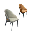 VELLUTO Dining Chairs Set Armchairs Mid Century Modern Kitchen Dining Room Chairs Faux Leather Accent Chairs Metal Vanity Lounge Chair with Back for Living Room Bedrooms  Set of 2