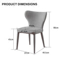 VELLUTO Modern Kitchen Dining Room Chairs Faux Leather Flannel Accent Chairs Metal Vanity Lounge Chair with Back for Living Room Set of 2